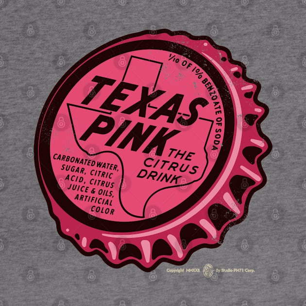 Vintage Texas Pink Soda Bottle Cap by StudioPM71